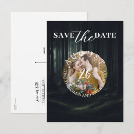 Cartão Postal De Anúncio Árvores Escuras da Floresta ao Crepúsculo Salve a 