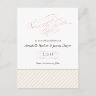 Cartão Postal De Anúncio As listras Dourados clássicas salvar as datas