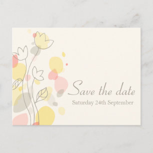 Cartão Postal De Anúncio As pétalas de flores modernas gráficas salvam o ca
