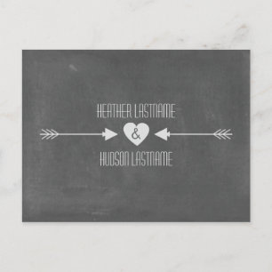 Cartão Postal De Anúncio As setas inspiradas quadro salvar a data - branco