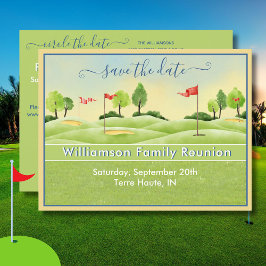 Cartão Postal De Anúncio Associação Familiar Salve Data Golf Club Código QR