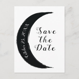 Cartão Postal De Anúncio Astrologia Zodíaco Lua Crescente Preto Salvar a Da