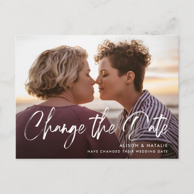 Cartão Postal De Anúncio Atalho Brutado Alterar o Adiamento de Data (Frente)