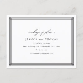 Cartão Postal De Anúncio Atraso do Casamento na Janela Chic Alterar a Data