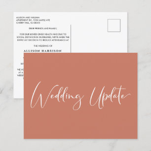 Cartão Postal De Anúncio Atualização de Casamento Reduzido Menor Elegante L