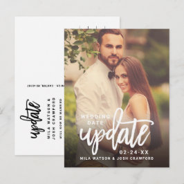 Cartão Postal De Anúncio Atualizar Foto de Casamento de Script Brutado Salv