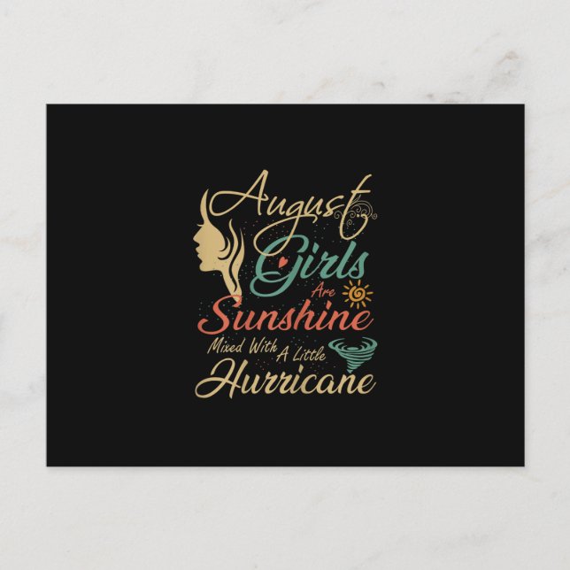 Cartão Postal De Anúncio August Girls Are Sunshine Aniversário (Frente)