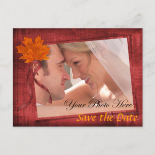 Cartão Postal De Anúncio Autumn Save the Date Postcards