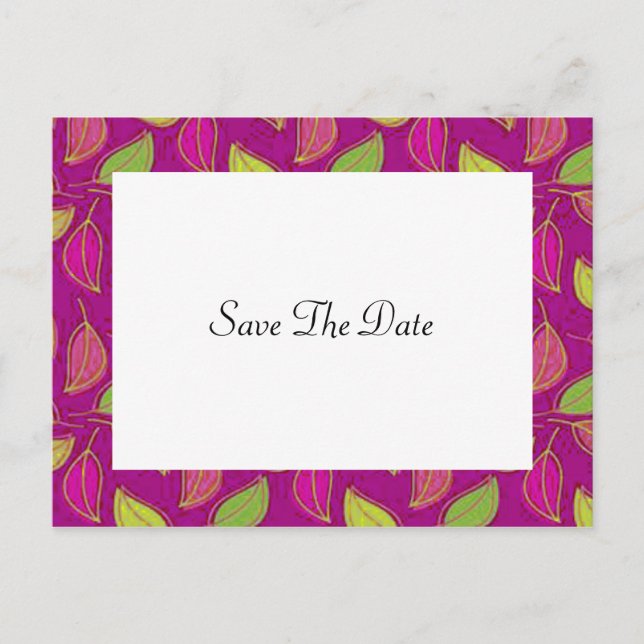 Cartão Postal De Anúncio Autumn Weding Save The Date Postcard (Frente)