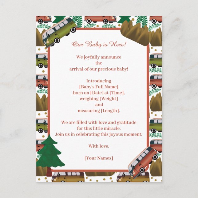 Cartão Postal De Anúncio Aventura Espera: Menino Camper (Frente)