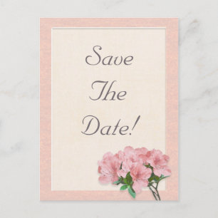 Cartão Postal De Anúncio Azalea rosa Flores e Quadro Salvar o Casamento de
