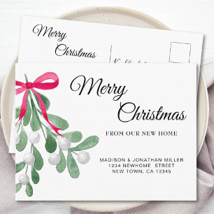 Cartão Postal De Anúncio Azevinho de Natal se Mudando
