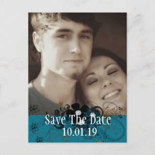 Cartão Postal De Anúncio Azul Teal Foto Mar Profundo