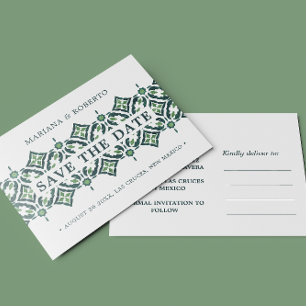 Cartão Postal De Anúncio Azulejo Espanhol Azulejo Verde LACE SALVE DATA ANn