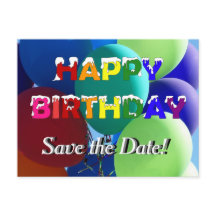 Balão Arco-Íris Aniversário Salvar Data