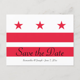 Cartão Postal De Anúncio Bandeira de Washington DC Save the Date