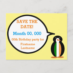 Cartão Postal De Anúncio Bandeira Irlandesa Sra. Pinguim Fala