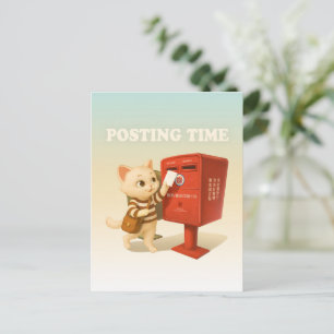 Cartão Postal De Anúncio Bao Bao: Hora de Postar com a Caixa de Correio Ret