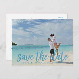 Cartão Postal De Anúncio Beach Blue Save the Date Photo