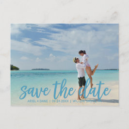 Cartão Postal De Anúncio Beach Blue Save the Date Photo