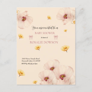 Cartão Postal De Anúncio Bebê Floral Suave