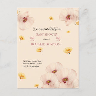 Cartão Postal De Anúncio Bebê Floral Suave