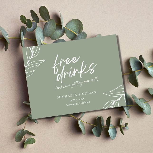 Cartão Postal De Anúncio Bebidas Engraçadas Botânicas Gratuitas Casamento S (Criador carregado)