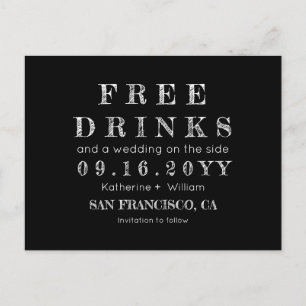 Cartão Postal De Anúncio Bebidas livres do quadro engraçado que Wedding