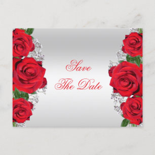 Cartão Postal De Anúncio Belo aniversário de Rosas vermelhas românticas