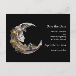 Cartão Postal De Anúncio Belo rosto no casamento da lua