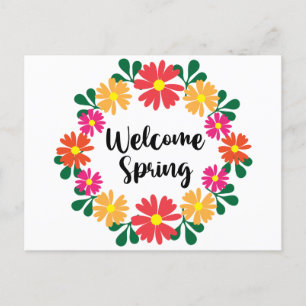 Cartão Postal De Anúncio Bem-vindo ao Posto de Primavera