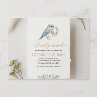 Cartão Postal De Anúncio Birth Announcement Postcard