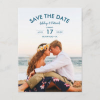 Blue Beach Ocean Seaside Casamento Salve a Data