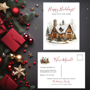 Cartão Postal De Anúncio Boas Festas Mudança para Nova Casa