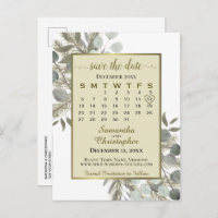Boho Eucalyptus & Pine Dourado Salvar o Calendário
