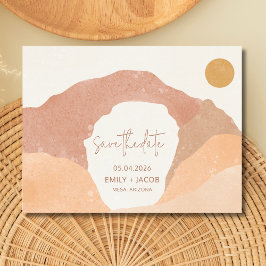 Cartão Postal De Anúncio Boho Rust Terracotta Casamento no Deserto Salve a
