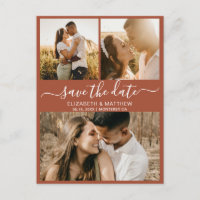 Boho Terracotta Foto Colagem Salvar Data