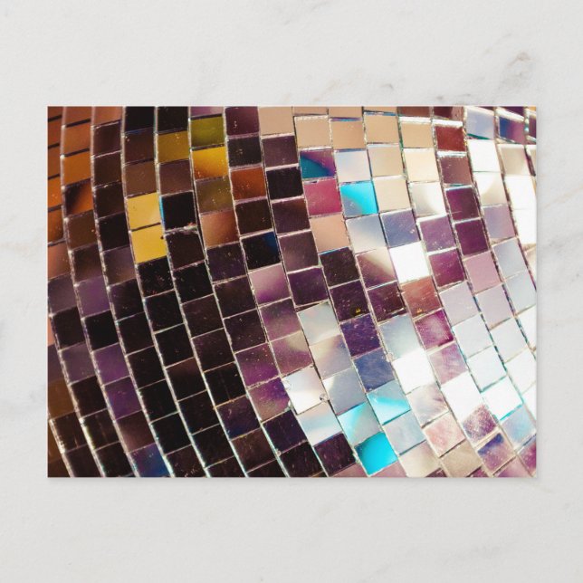 Cartão Postal De Anúncio Bola de Disco Espelho (Frente)