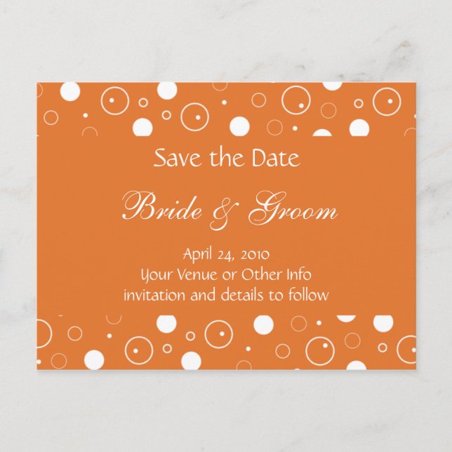 Cartão Postal De Anúncio Bolhas Personalizadas Salve a Data (Frente)