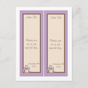 Cartão Postal De Anúncio Bolo de Casamento Roxo/Marrom Salvar Marcadores de