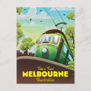 Cartão Postal De Anúncio Bonde de Melbourne Austrália
