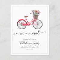 Bonito Nos Mudamos Bicicleta Floral Novo Endereço 