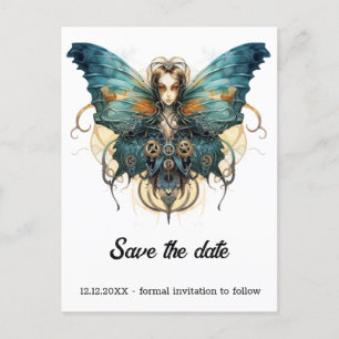 Cartão Postal De Anúncio Borboleta Admirante Azure Casamento Steampunk