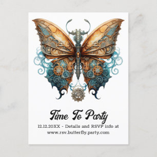 Cartão Postal De Anúncio Borboleta Rabo de Andorinha Steam lace Casamento S