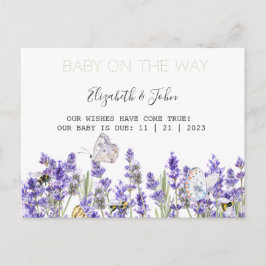 Cartão Postal De Anúncio Borboletas de Lavanda Botânica
