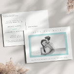 Cartão Postal De Anúncio Borda Aquarela | Data de salvamento da foto<br><div class="desc">Diga "sim" a estes bonitos, salve os cartões postais de data e anote seu grande dia aos amigos e à família no estilo de chic costeiro! Estilo elegante de praia salve a data dos cartões postais que apresenta a sua foto de noivado de orientação horizontal favorita emoldurada por pincéis de...</div>
