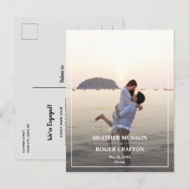 Cartão Postal De Anúncio Borda Simples Foto Casamento Save the Date