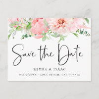 Botânica rosa-pino Elegante Salve a Data