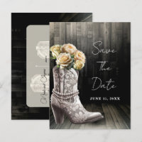 Botas de Cowgirl com Renda e Flores Brancas Salve