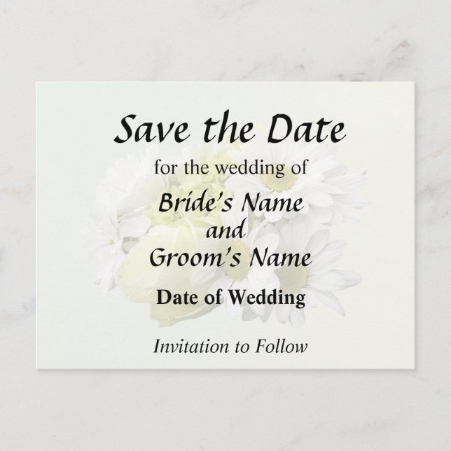 Cartão Postal De Anúncio Bouquet in Shades of White and Yellow (Frente)